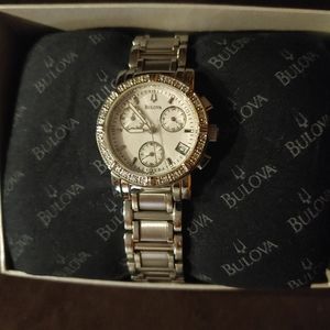 Bulova diamond face women's watch